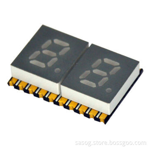 0.2-inch Dual Digit SMD LED Display, Red Color, 640Nm, Common Cathode
